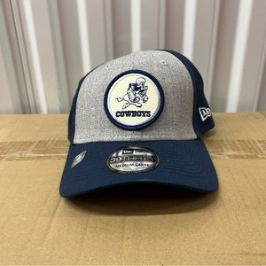 Men's Heathered Gray Navy Dallas Cowboys Sideline 39THIRTY Historic Flex Hat